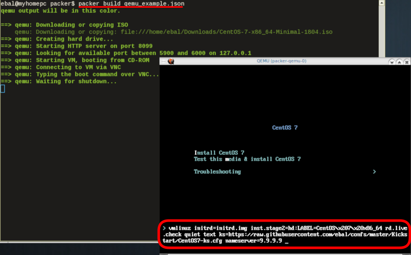 packer build with ks